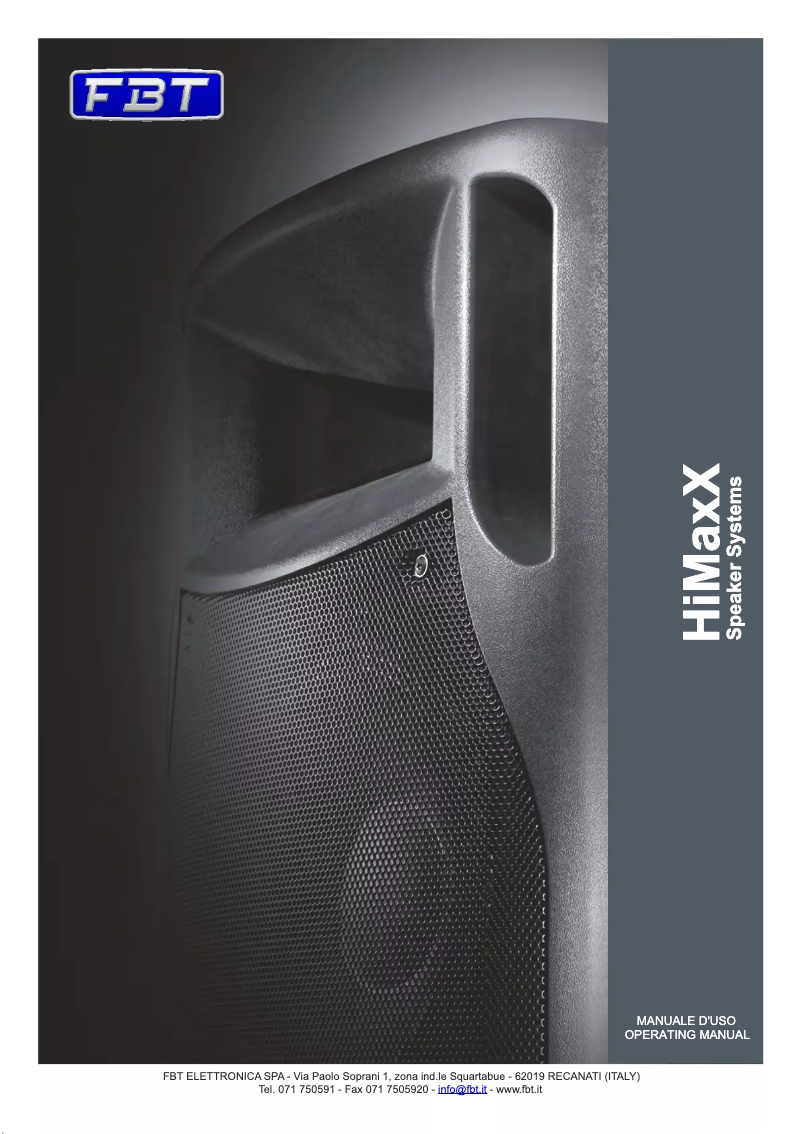 Page n°1 - Manuel utilisateur FBT HIMAXX 40A