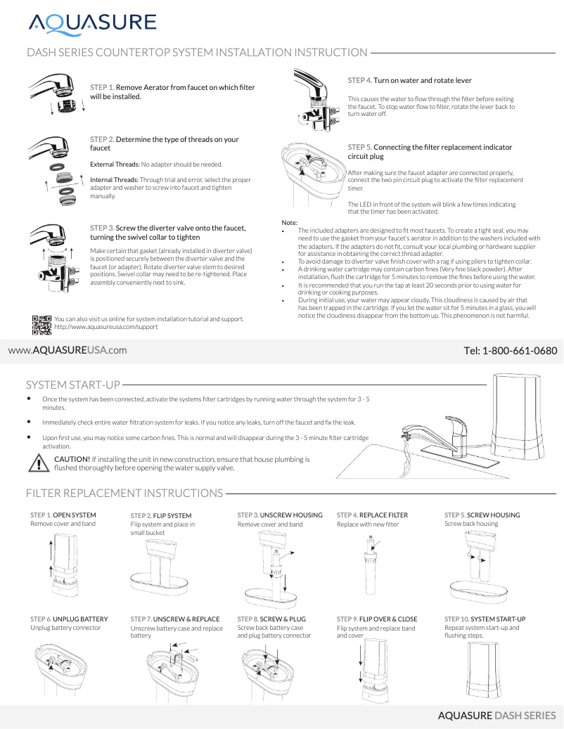 Page 1 de la notice Manuel utilisateur Aquasure AS-D100CER