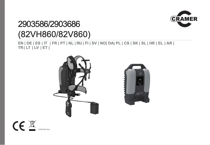 Page 1 de la notice Manuel utilisateur Cramer 82V860