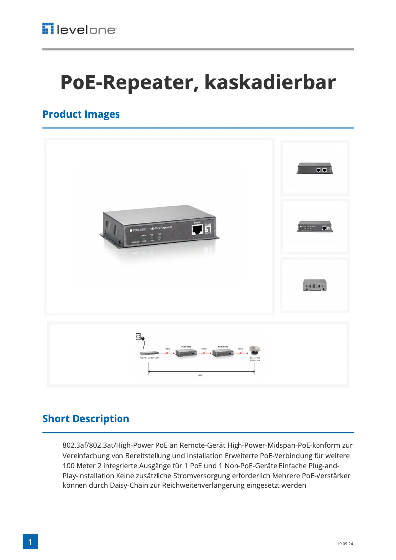 Page n°1 - Fiche technique LevelOne POR-0200