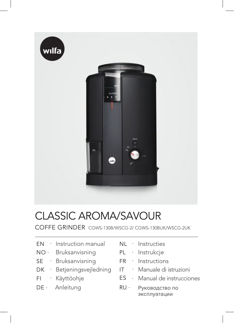 Image de la première page du manuel de l'appareil Svart Aroma CGWS-130B