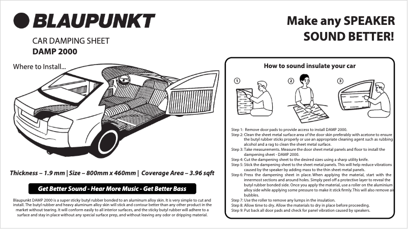Page 1 de la notice Manuel utilisateur Blaupunkt DAMP 2000