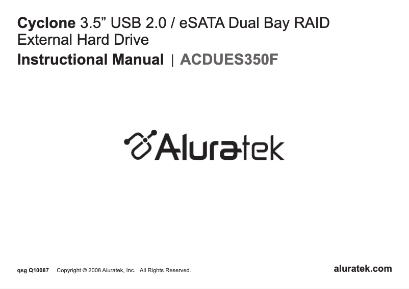 Image de la première page du manuel de l'appareil ACDUES350F2TB