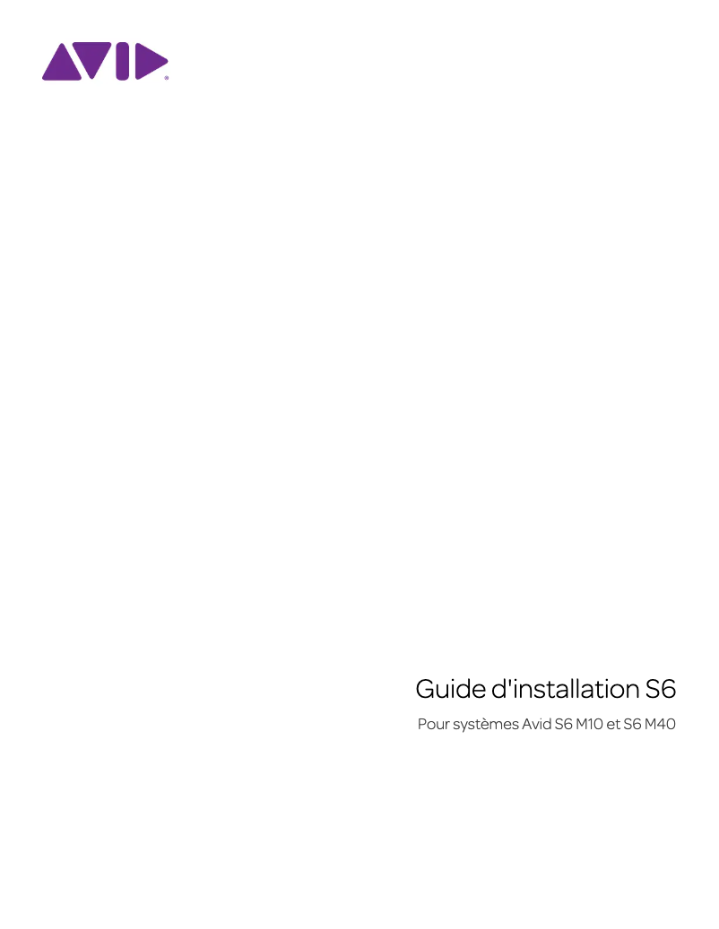 Page n°1 - Guide d'installation Avid Pro Tools S6
