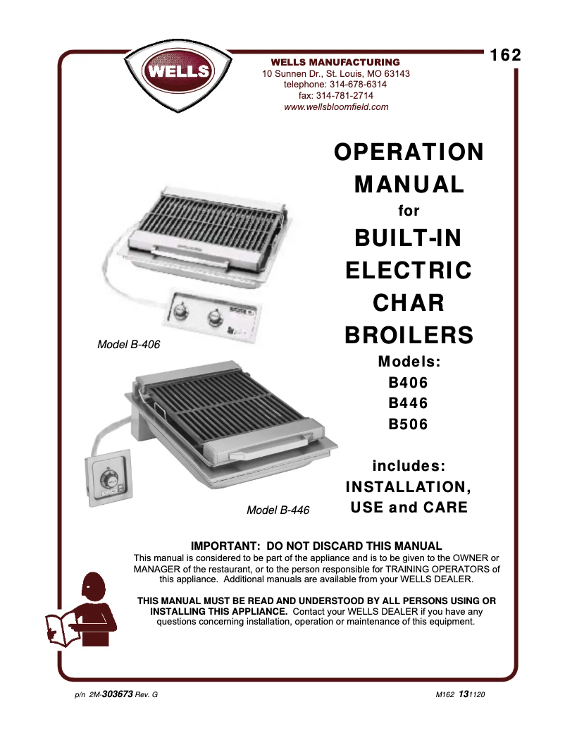 Page 1 de la notice Manuel utilisateur Wells B506