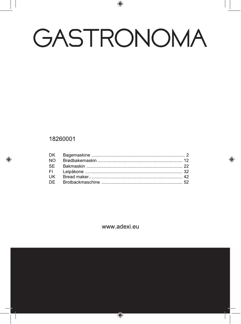 Página 1 del manual Manual de usuario Gastronoma 18260001