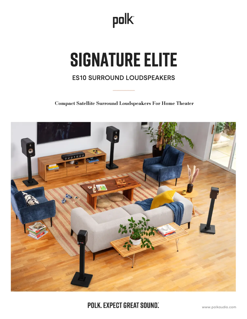 Page 1 de la notice Fiche technique Polk Signature Elite ES10