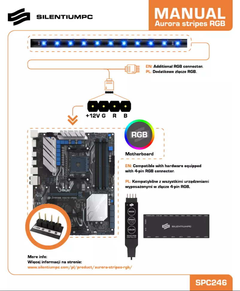 Image de la première page du manuel de l'appareil Aurora Stripes RGB