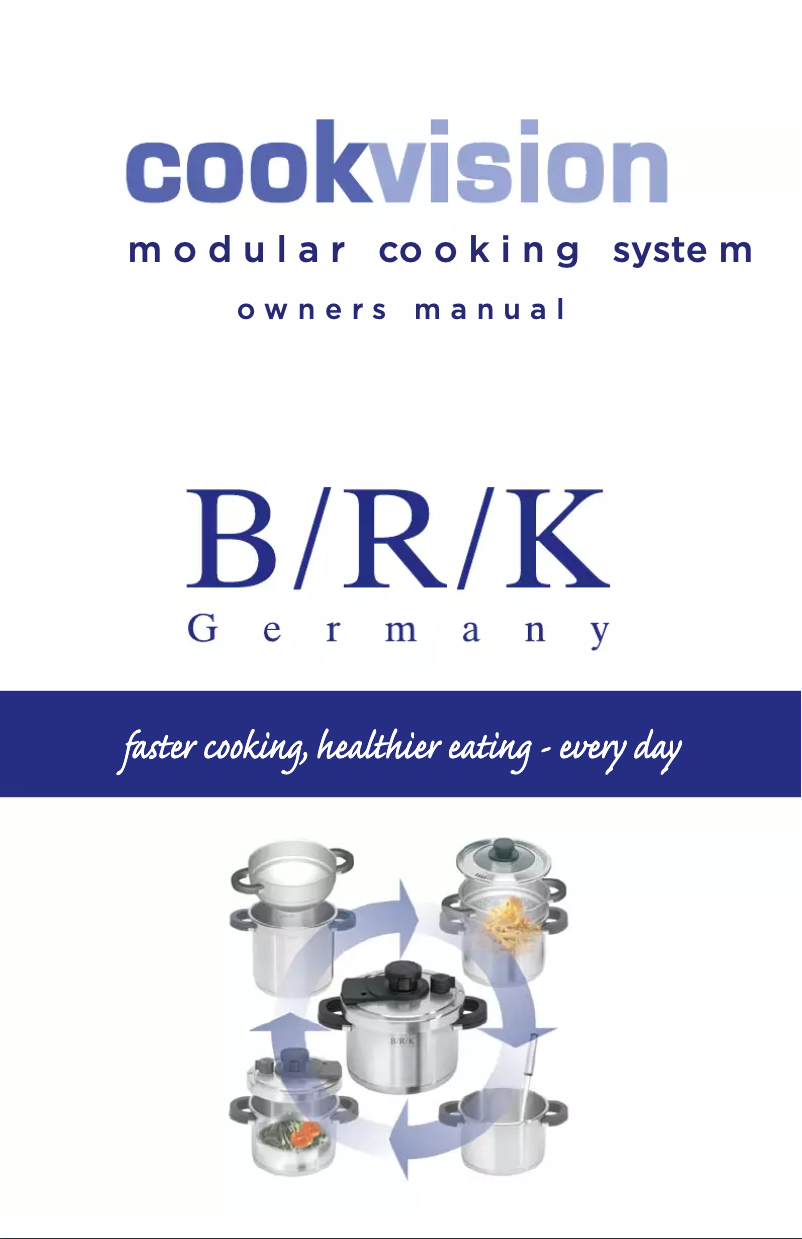 Page 1 de la notice Manuel utilisateur BRK Cookvision