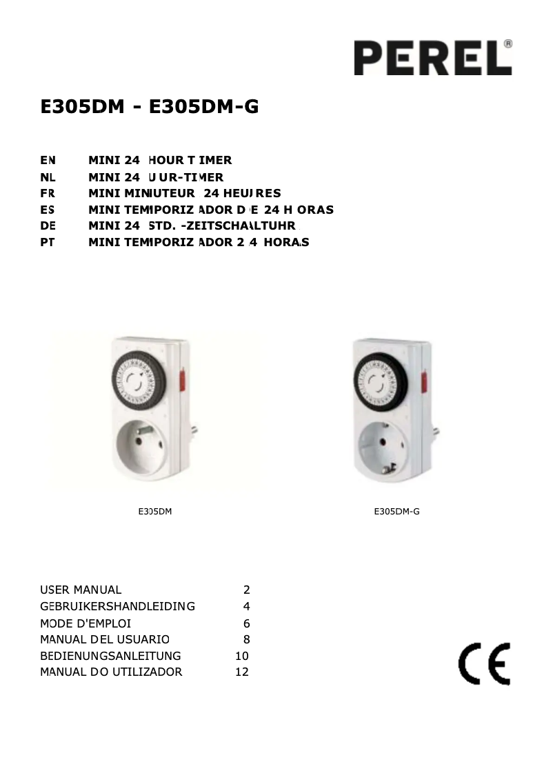 Page 1 de la notice Manuel utilisateur Perel E305DM-G