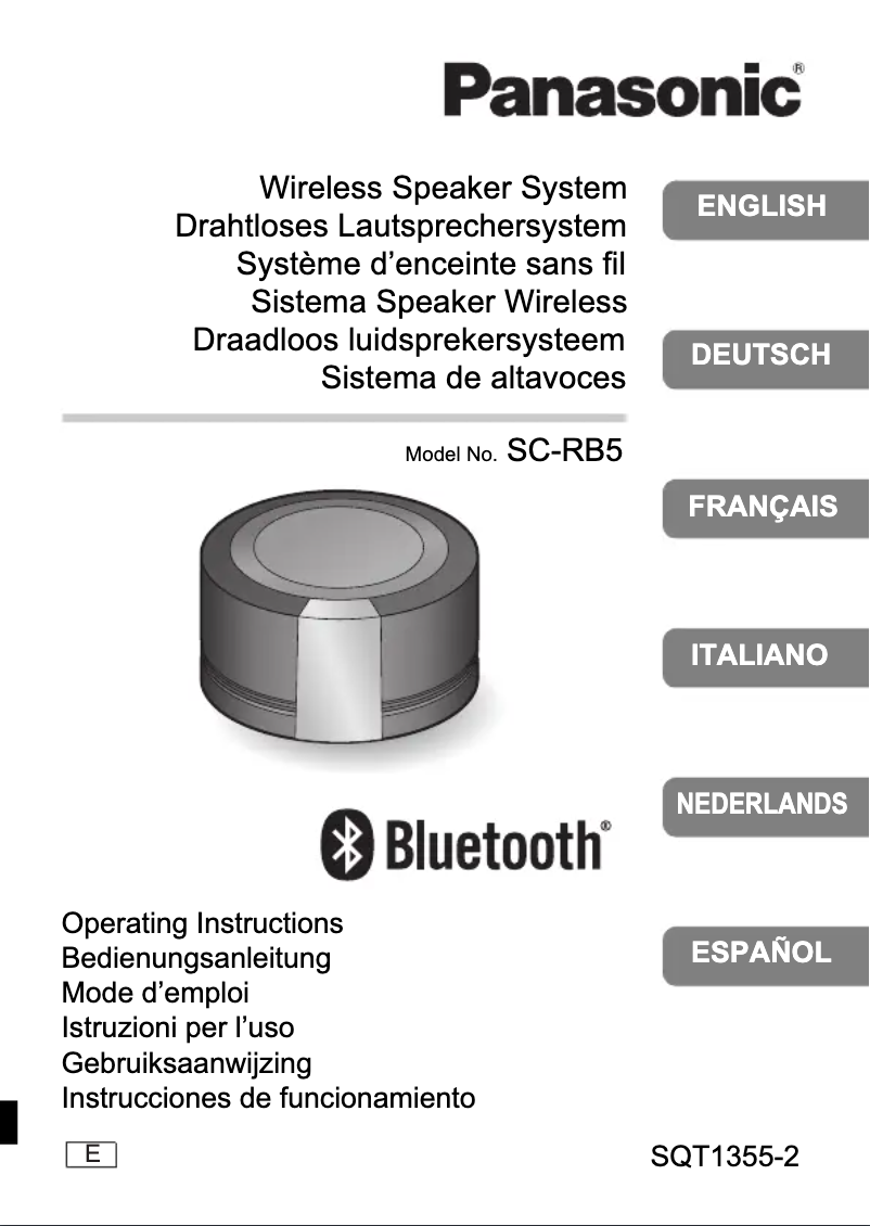 Page 1 de la notice Manuel utilisateur Panasonic SC-RB5E