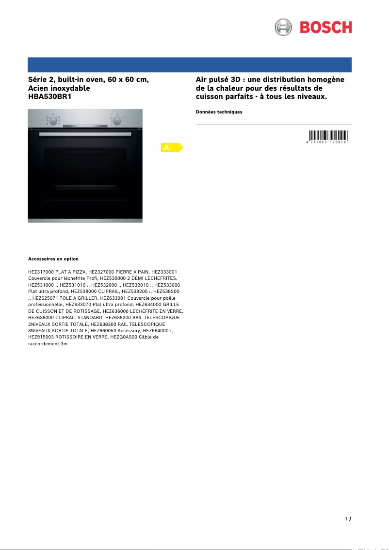 Image de la première page du manuel de l'appareil HBA530BR1