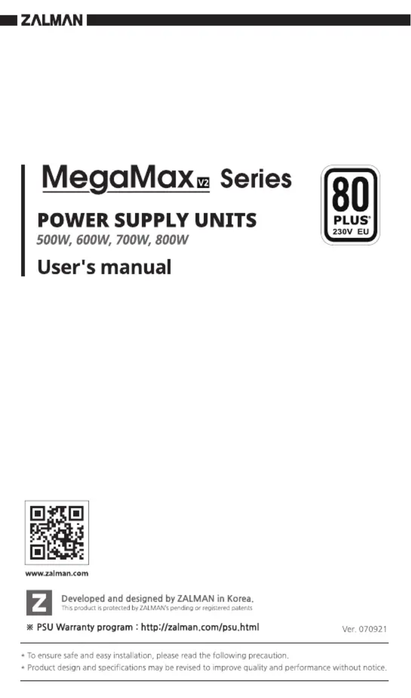 Image de la première page du manuel de l'appareil MegaMax ZM500-TXIIv2