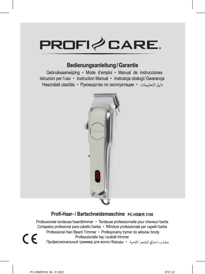 Page 1 de la notice Manuel utilisateur ProfiCare PC-R 3100