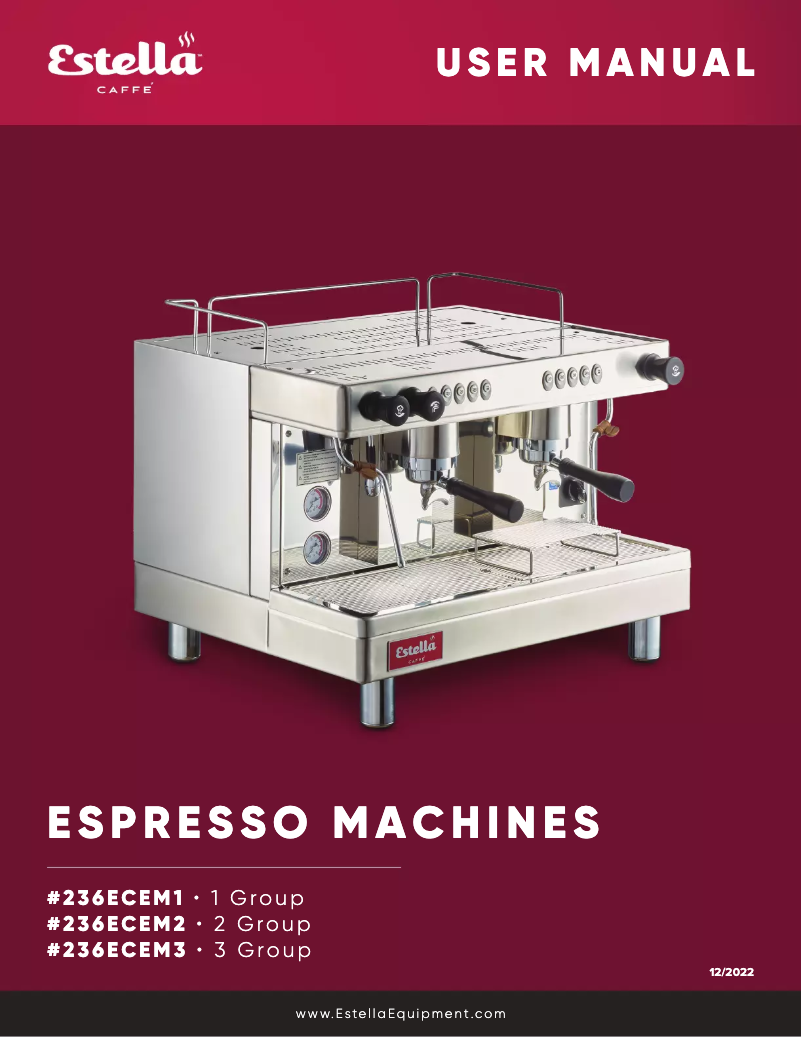Page n°1 - Manuel utilisateur Estella Caffe ECEM3
