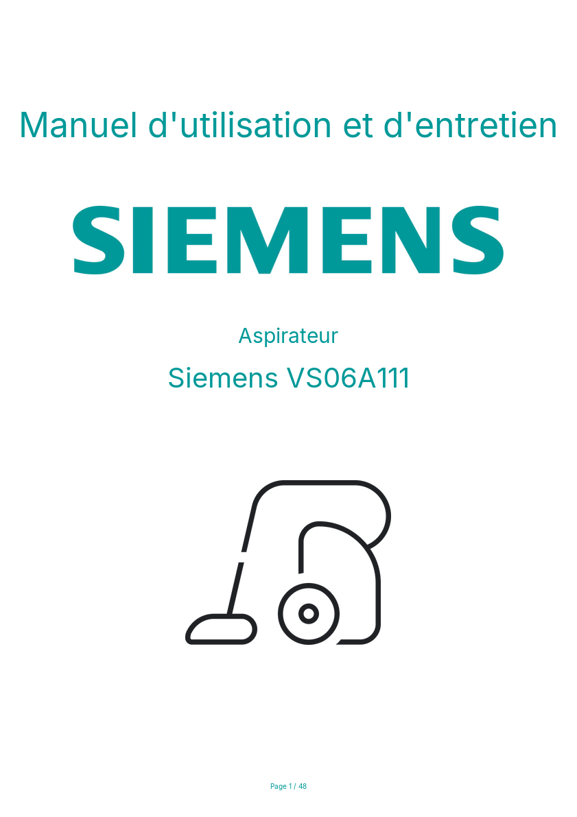 Image de la première page du manuel de l'appareil VS06A111