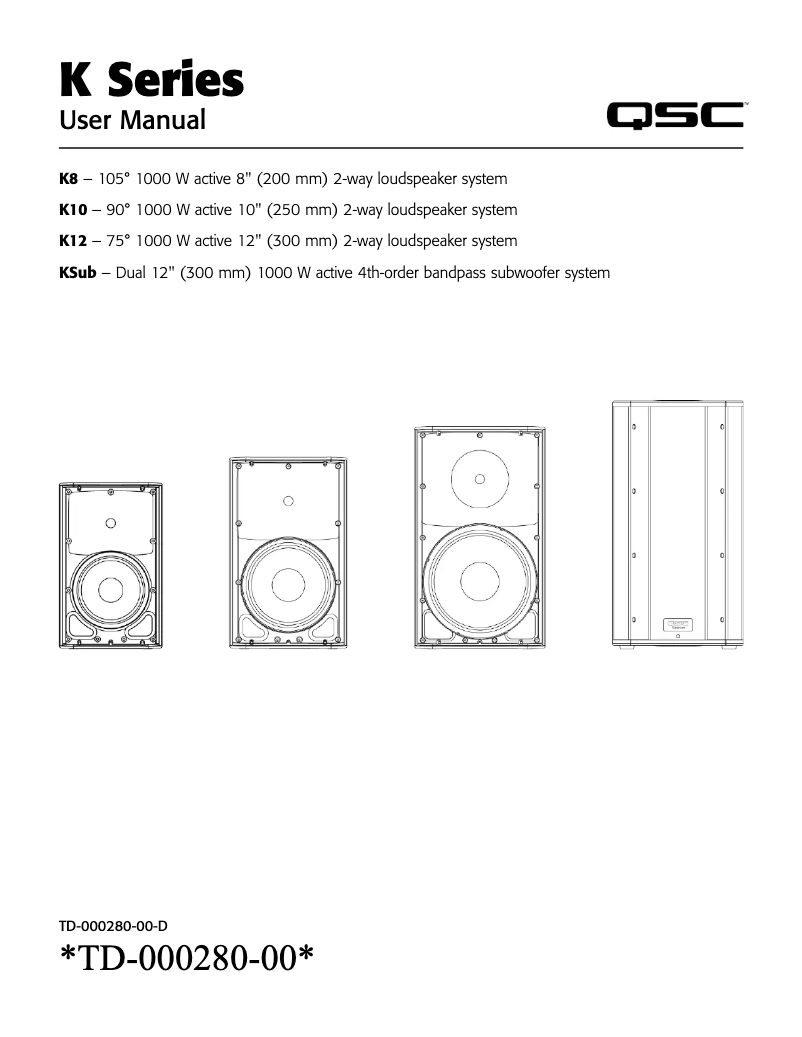 Page 1 de la notice Manuel utilisateur QSC K8