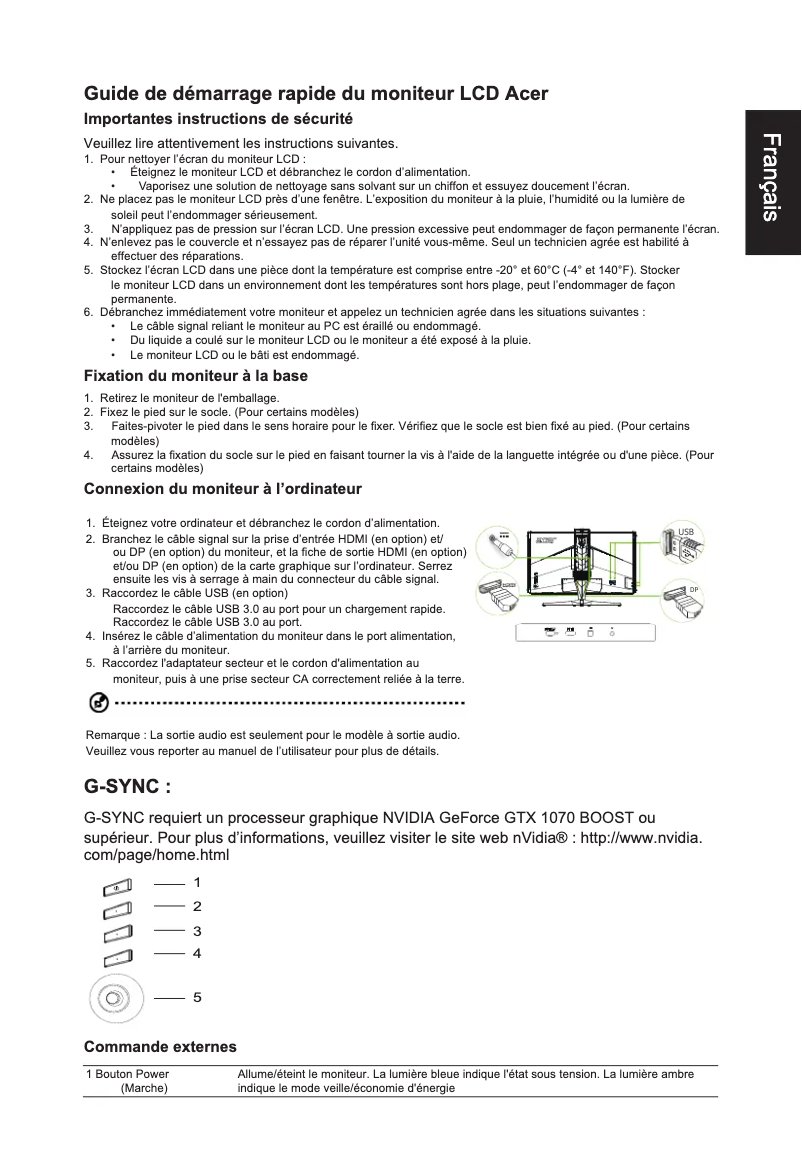 Página 1 del manual Manual de usuario Acer Predator X27