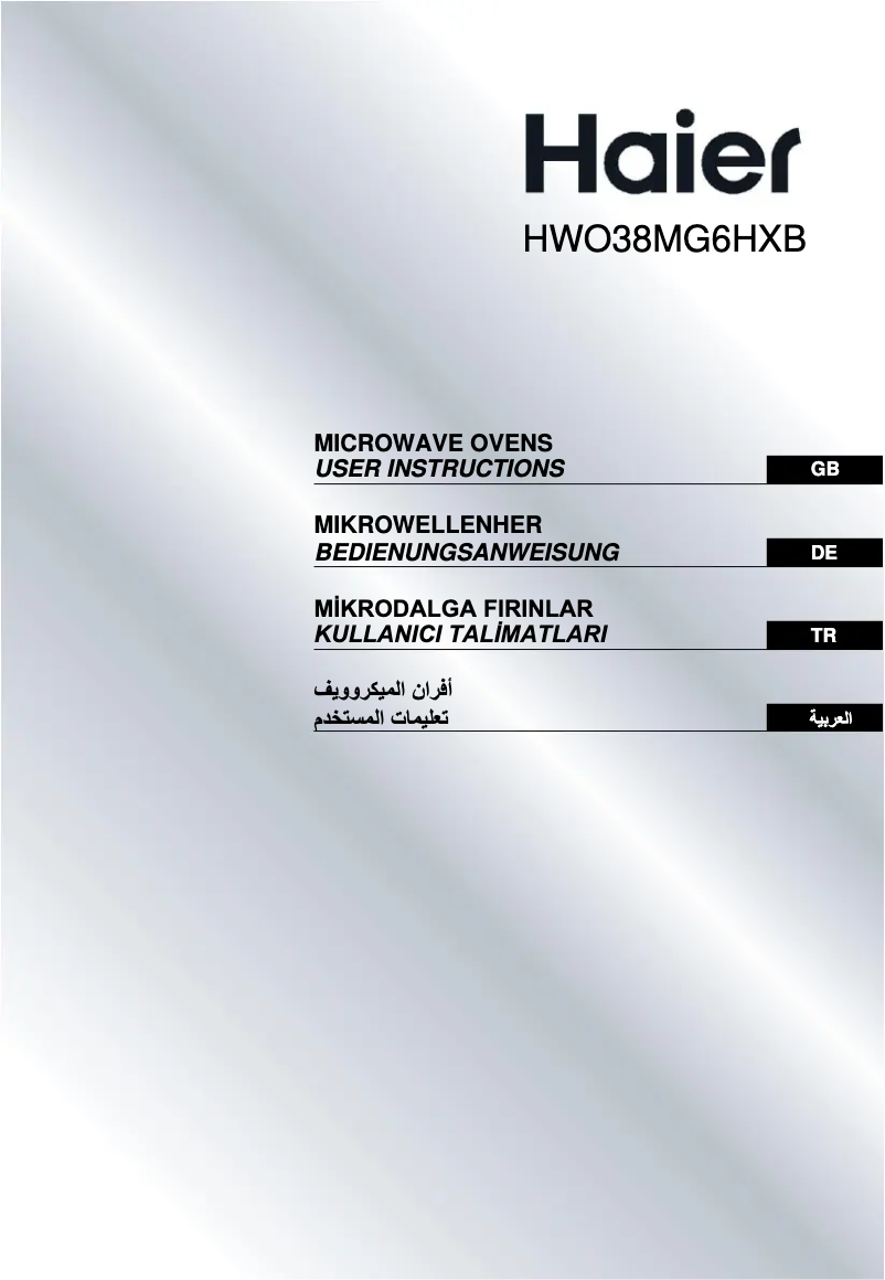Page 1 de la notice Manuel utilisateur Haier HWO38MG4HXB