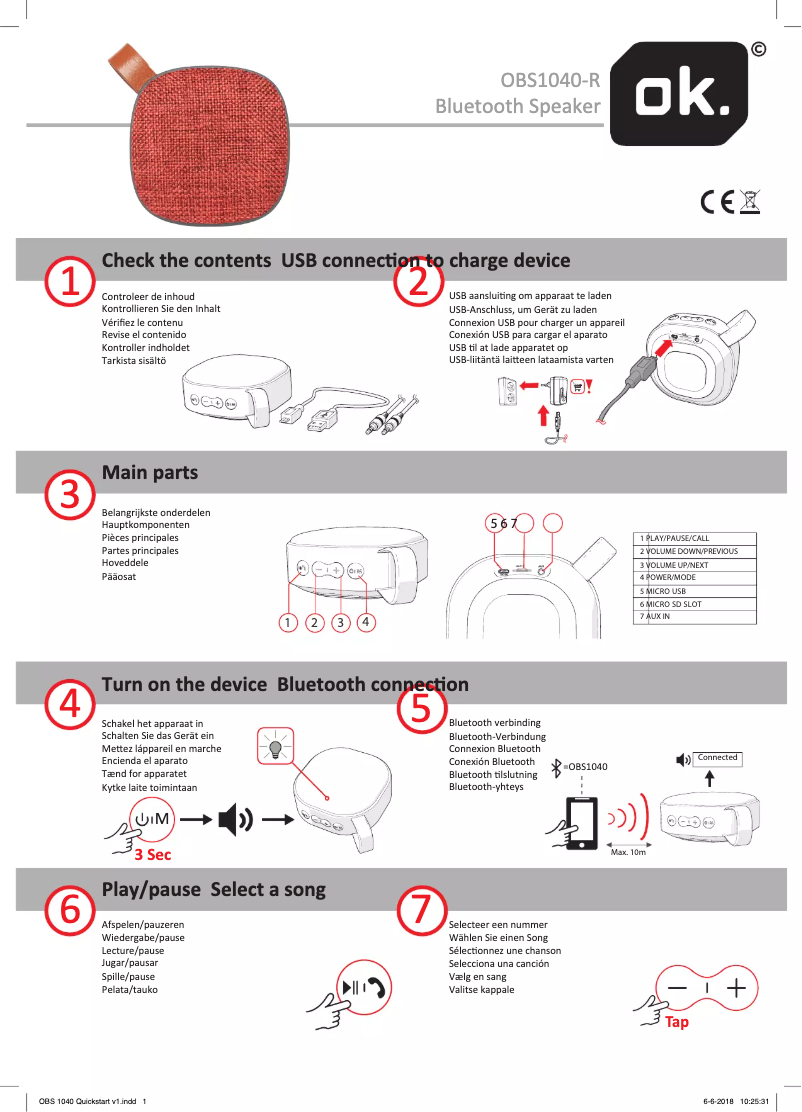 Page 1 de la notice Manuel utilisateur OK OBS1040-R