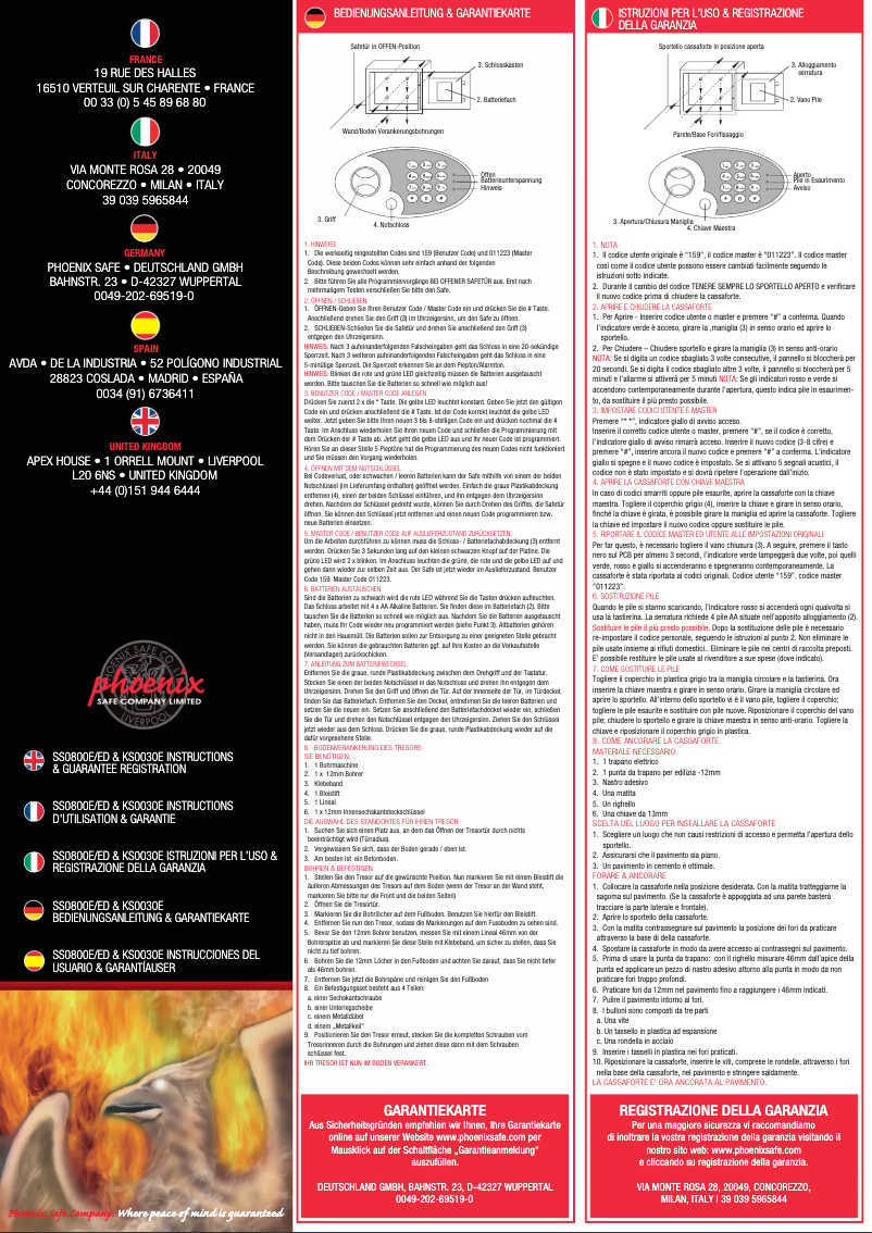 Page n°1 - Manuel utilisateur Phoenix SS0805E