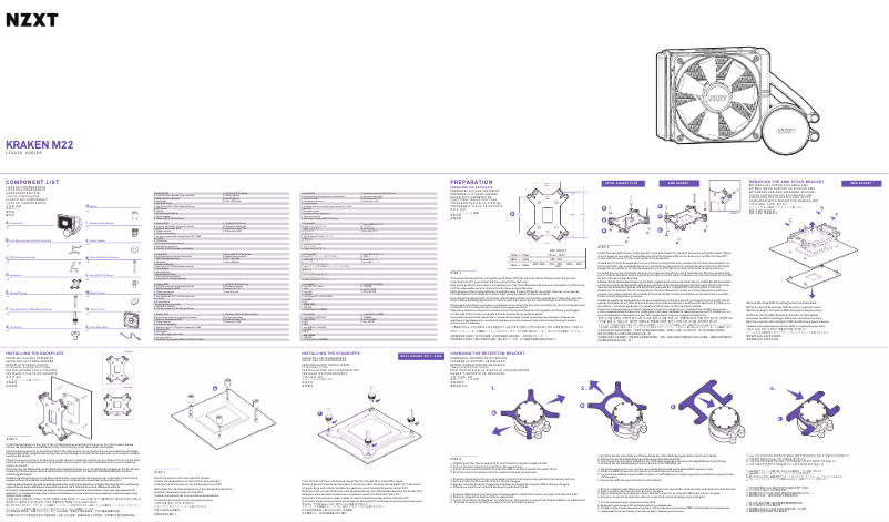 Page 1 de la notice Manuel utilisateur NZXT Kraken M22