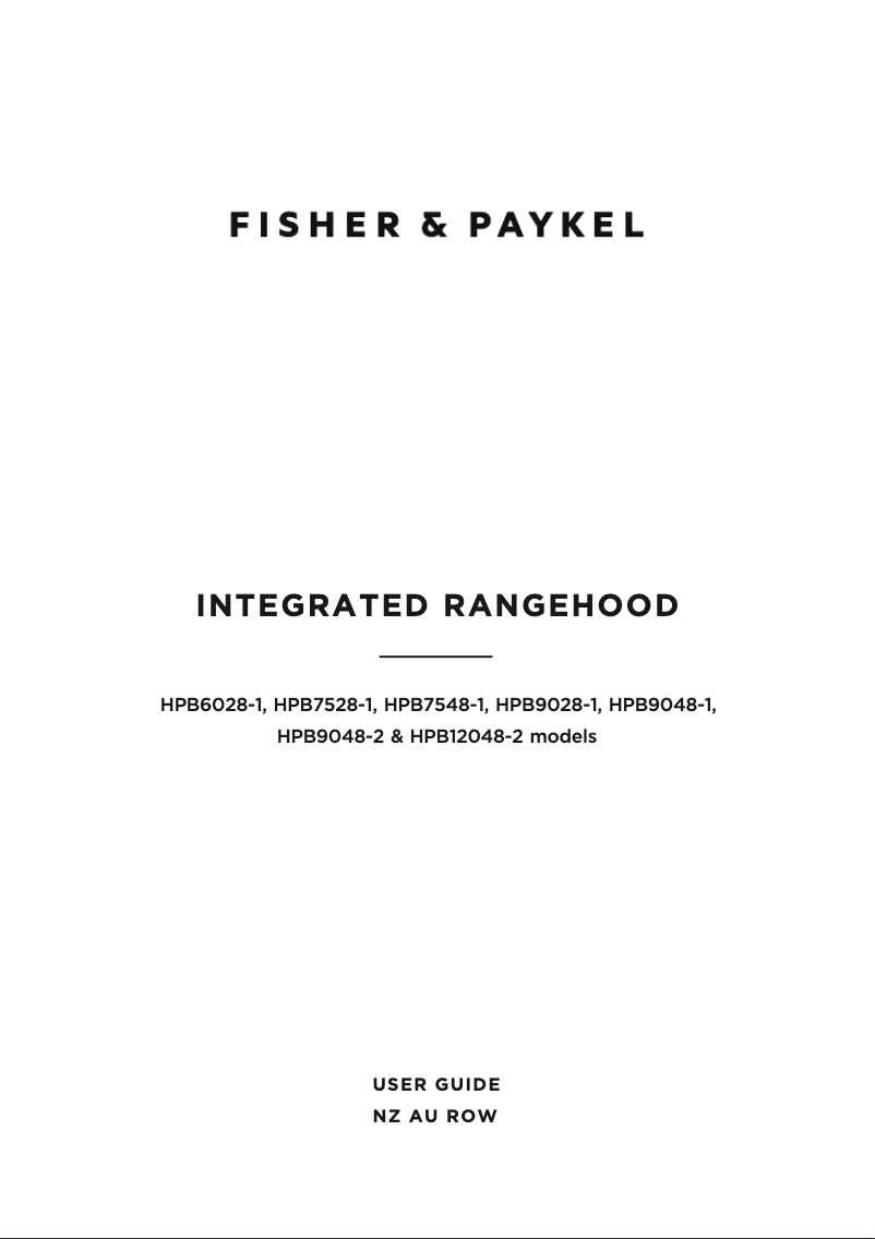 Page 1 de la notice Manuel utilisateur Fisher & Paykel HPB9028-1