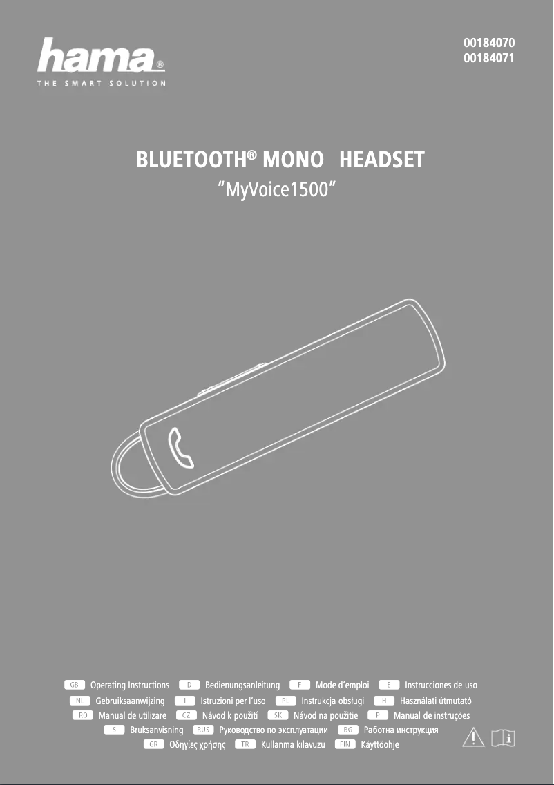 Page 1 de la notice Manuel utilisateur Hama MyVoice1500