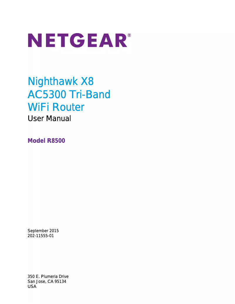 Page 1 de la notice Manuel utilisateur Netgear Nighthawk X8 R8500