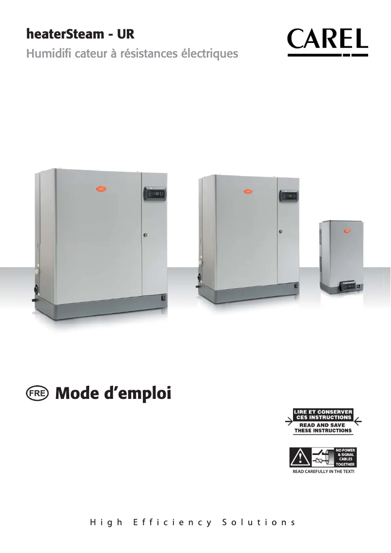 Page 1 de la notice Manuel utilisateur Carel heaterSteam V2
