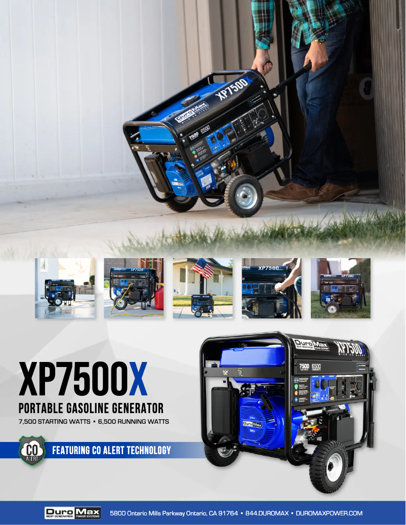 Page 1 of the manual Technical Sheet DuroMax XP7500X