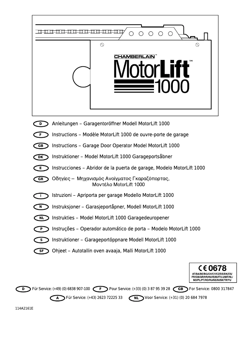 Página 1 del manual Manual de usuario Chamberlain MotorLift 1000