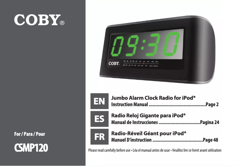 Página 1 del manual Manual de usuario Coby CSMP120