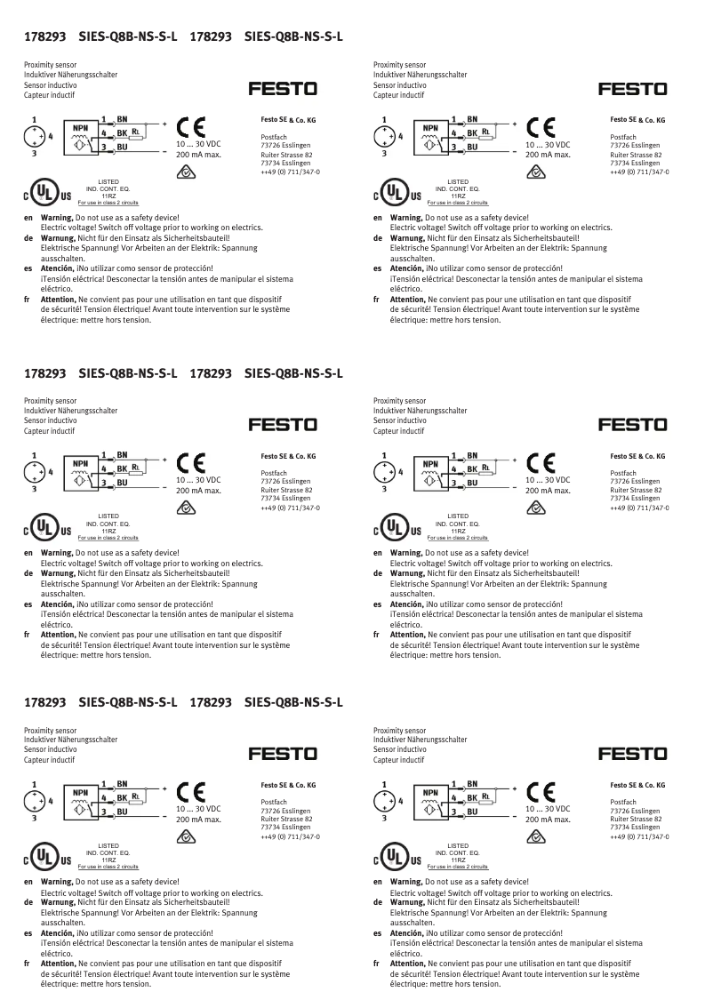 Page n°1 - Manuel utilisateur Festo SIES-Q8B-NS-S-L