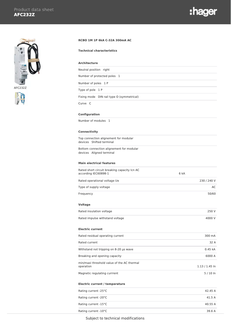 Image de la première page du manuel de l'appareil AFC232Z