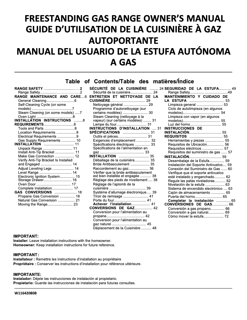 Page 1 de la notice Manuel utilisateur Maytag MFGS4030RB