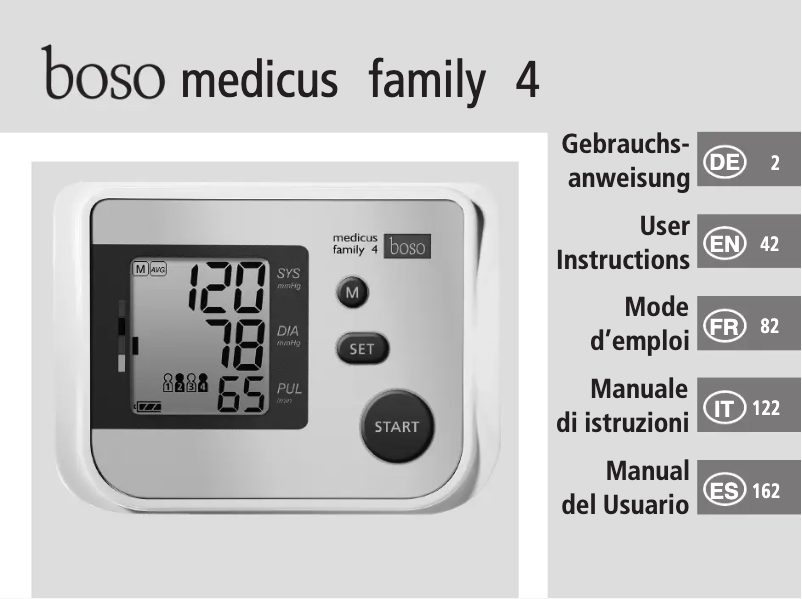 Image de la première page du manuel de l'appareil Medicus Family 4