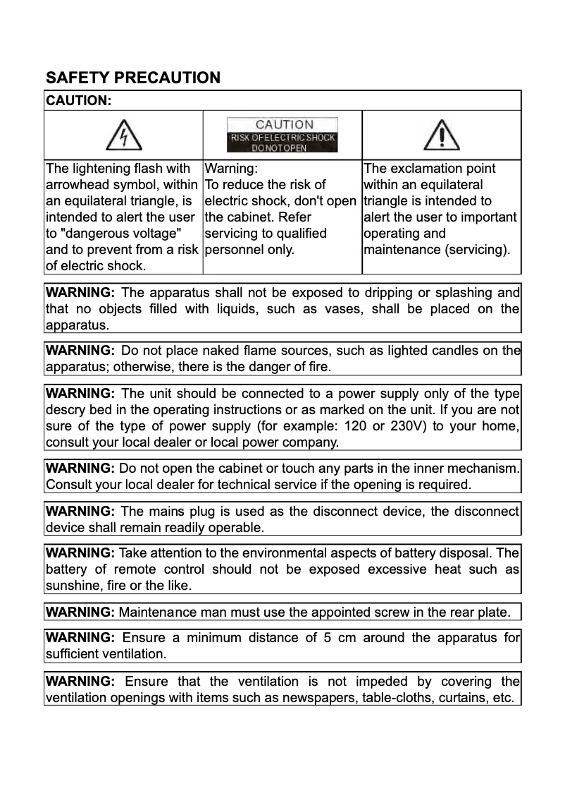 Page n°1 - Manuel utilisateur MVision HD-100S