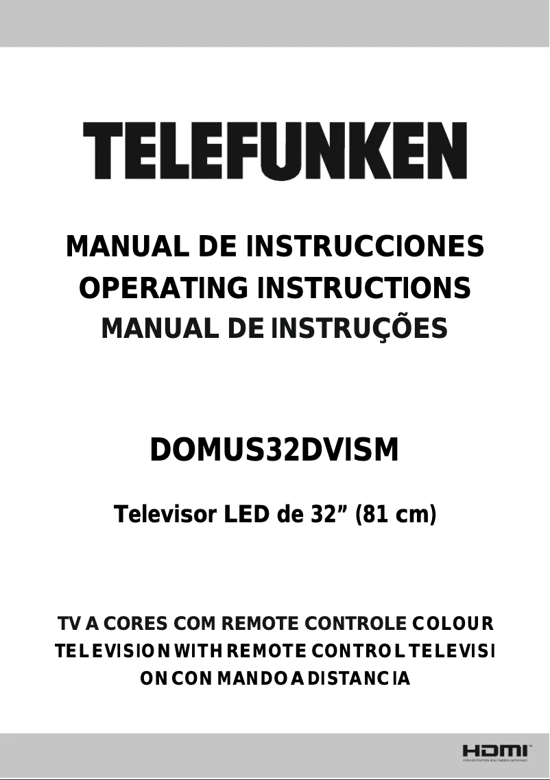 Page n°1 - Manuel utilisateur Telefunken DOMUS32DVISM