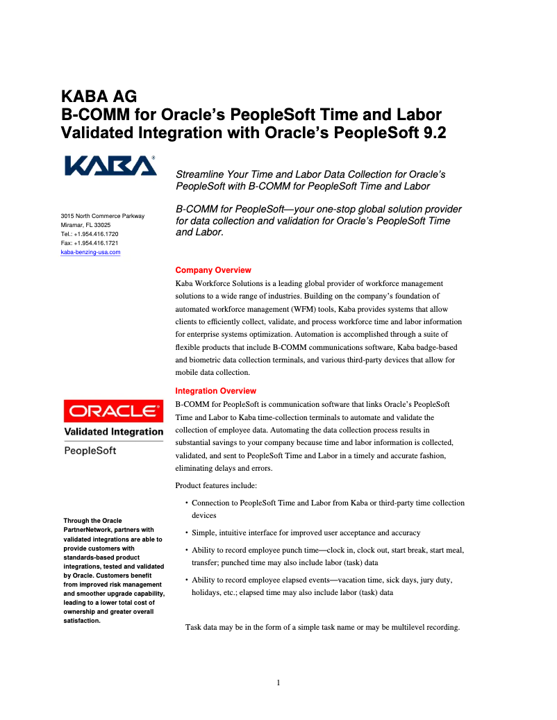 Página 1 del manual Folleto Dormakaba B-COMM