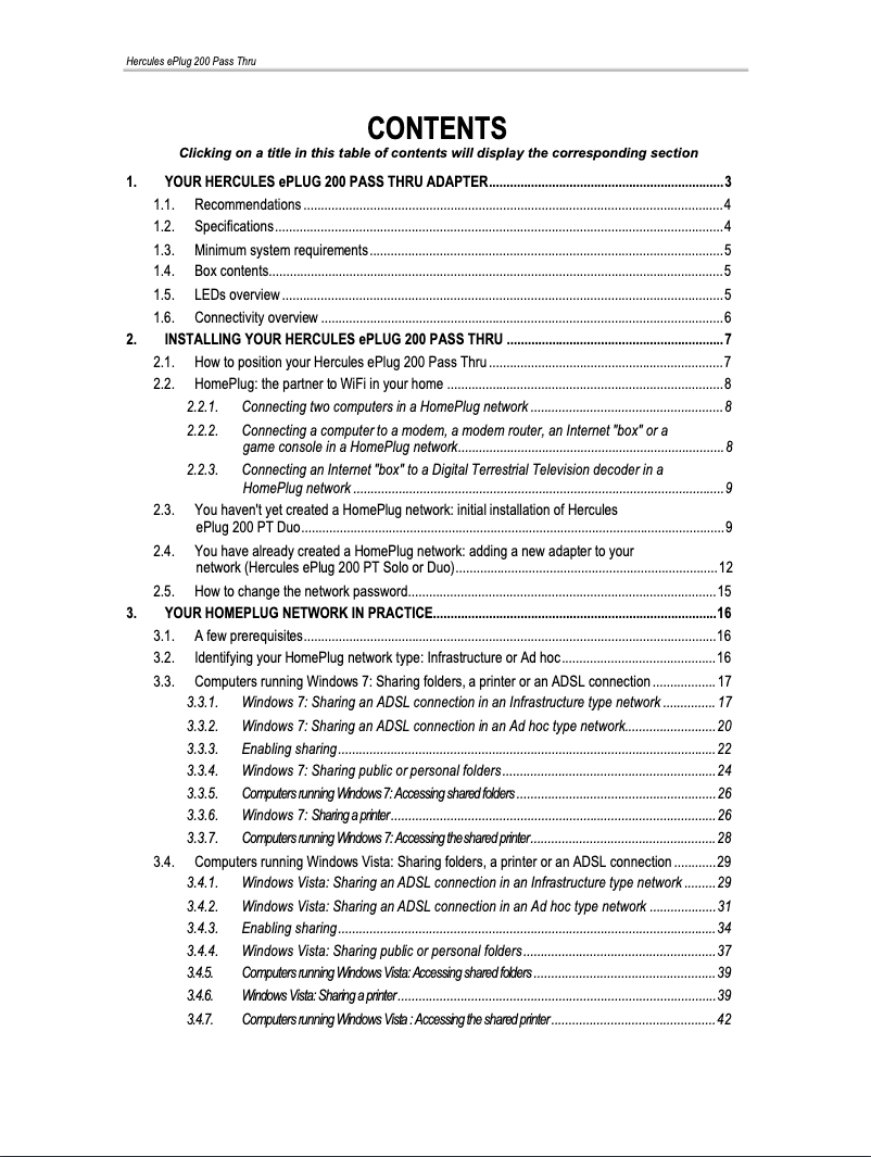Page 1 de la notice Manuel utilisateur Hercules ePlug 200 Mini PT