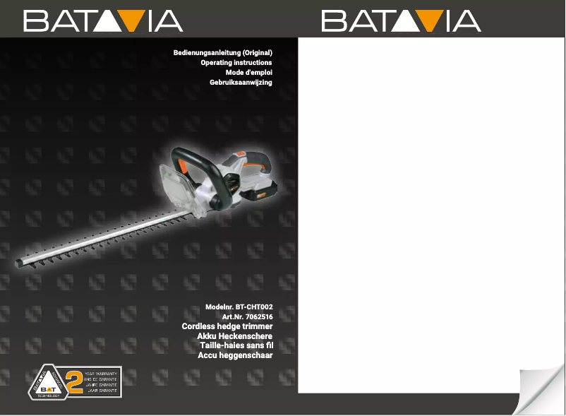 Page 1 de la notice Manuel utilisateur Batavia BT-CHT002