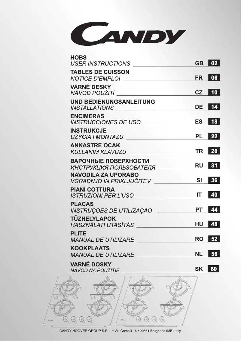 Image de la première page du manuel de l'appareil CVG6B-ALG