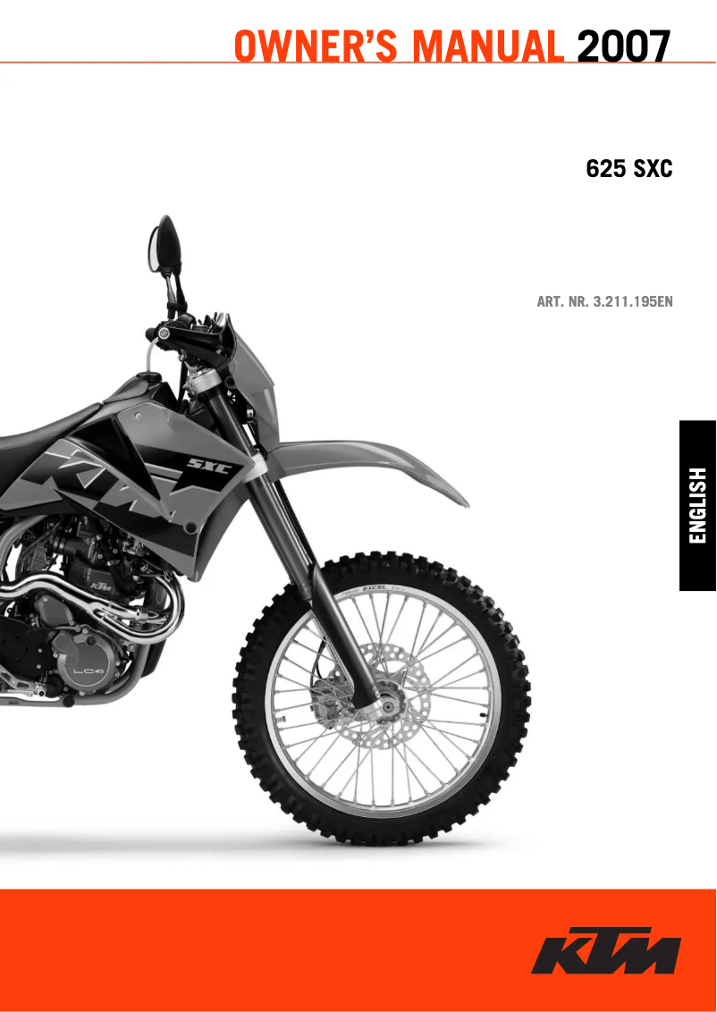 Página 1 del manual Manual de usuario KTM 625 SXC (2007)