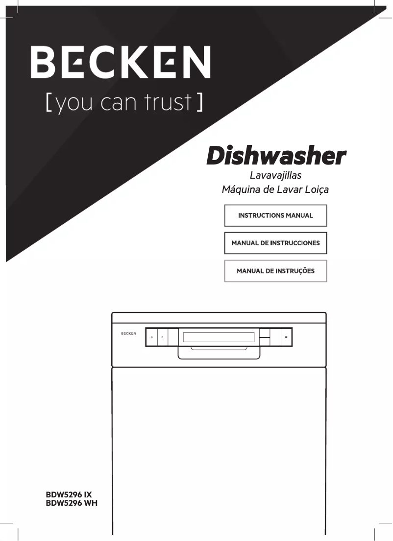 Image de la première page du manuel de l'appareil BDW5296