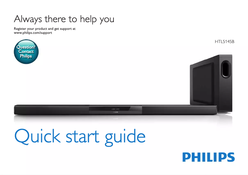 Page 1 de la notice Guide de démarrage rapide Philips HTL5145B
