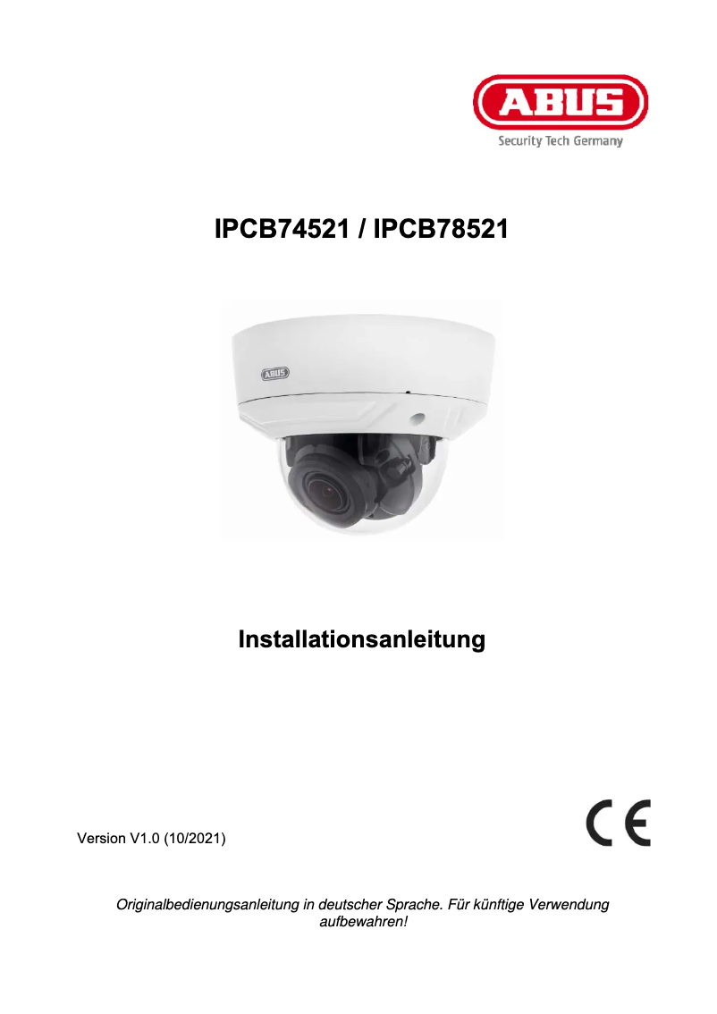 Page n°1 - Guide d'installation Abus IPCB78521