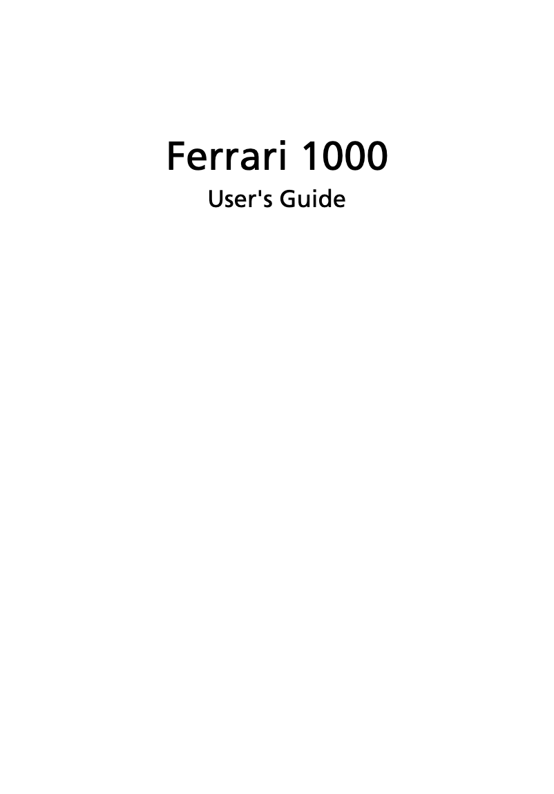 Página 1 del manual Manual de usuario Acer Ferrari 1000
