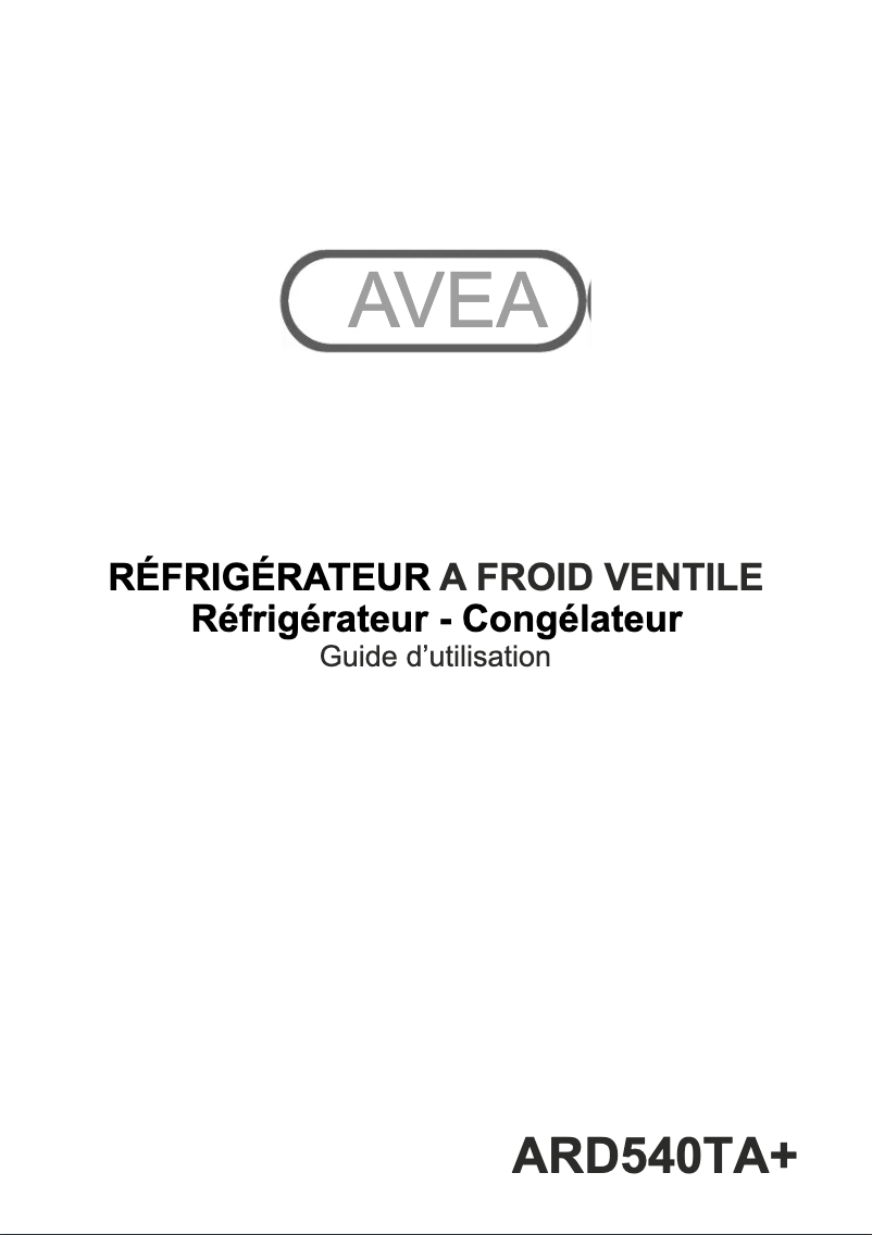 Image de la première page du manuel de l'appareil ARD540TA+