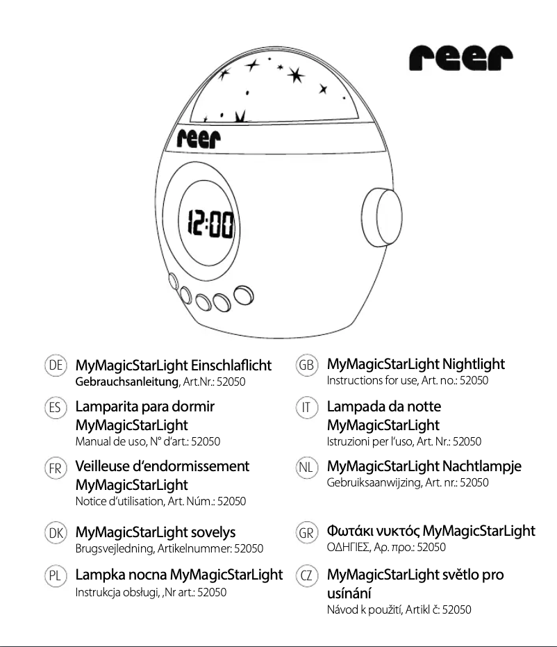 Page 1 de la notice Manuel utilisateur Reer MyMagicStarLight 52050